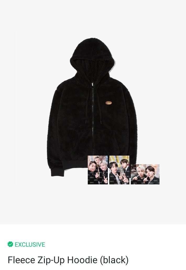 BTS Permission to Dance PTD Black Fleece Zip Up Hoodie (Large) (no