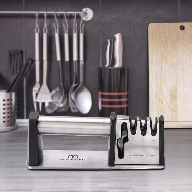 [C1002] MENNYO Knife Sharpener 4 in 1 Knife Sharpening, 4 Stage Manual