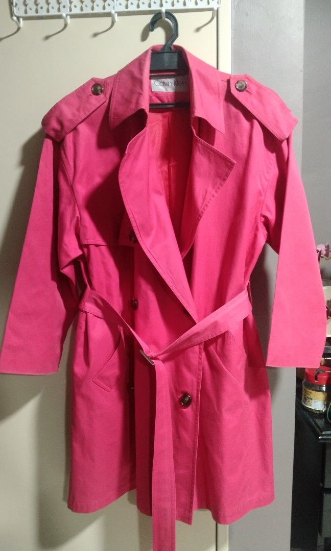 Calvin klein on sale pink trench coat