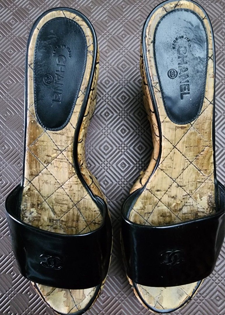 Chanel hot sale cork wedges