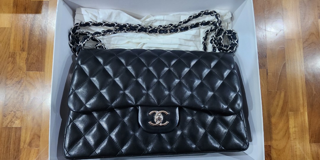 Chanel Classic Jumbo Double Flap Black Caviar Leather