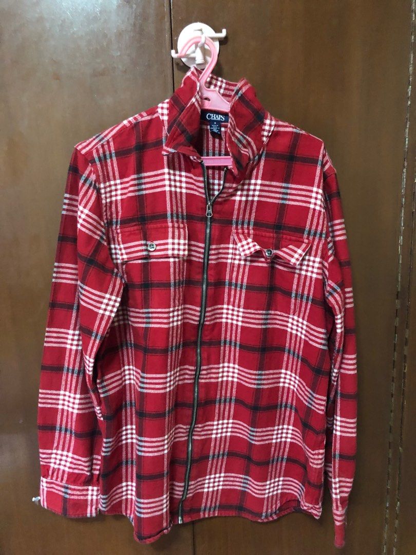 Chaps red checkered jacket (Category: Formal Shirts) located in Antipolo. Submitted by TheOne21 (Listing ID 1215367948, Image 1). Description: Chaps red checkered jacket Size: Medium.