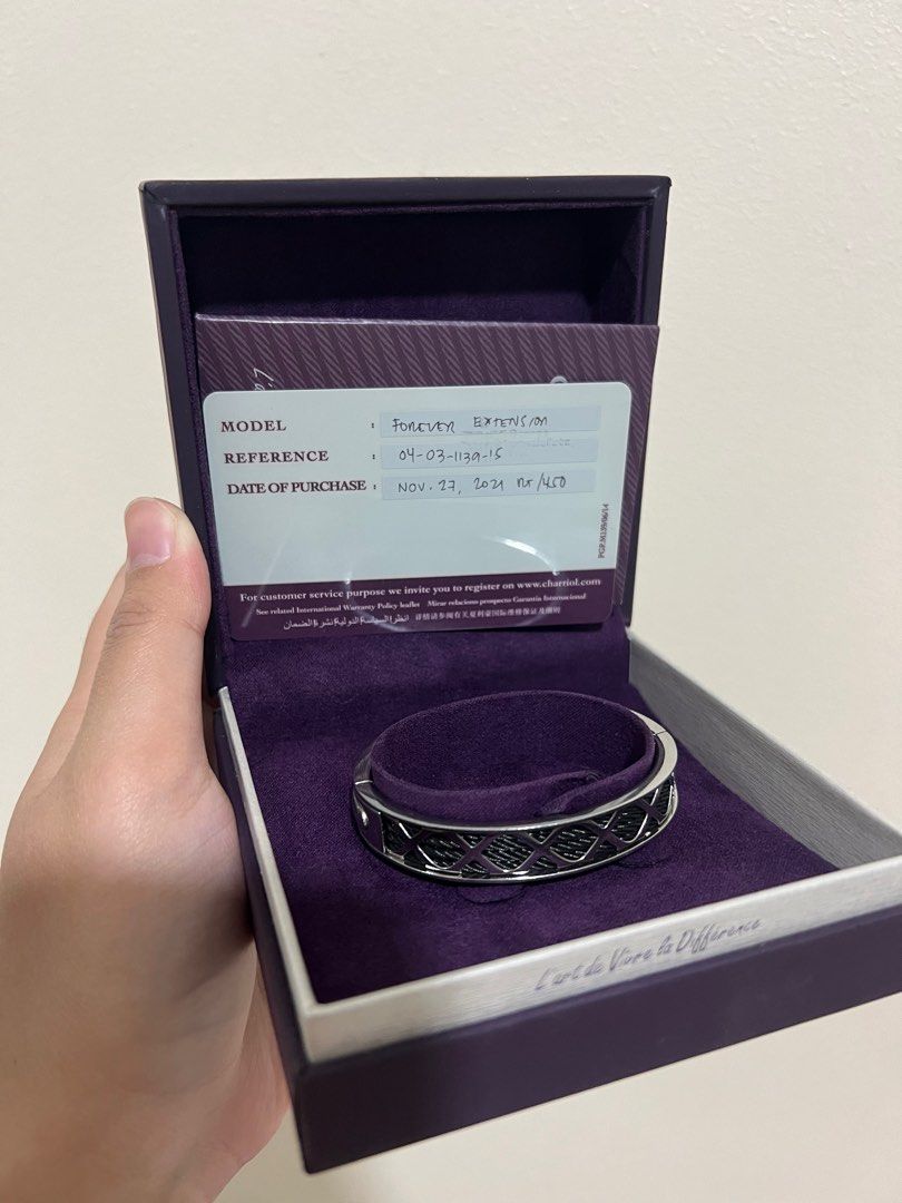Charriol Forever Bangle (Category: Luxury Accessories) located in Quezon City. Submitted by __declutter (Listing ID 1215433035, Image 3). Description: • Got this last November 2021 • Barely used •Size: SMALL • No other flaws besides minimal scratches that are inevitable on the silver part • Comes with box and card • SRP at Php 20,950.