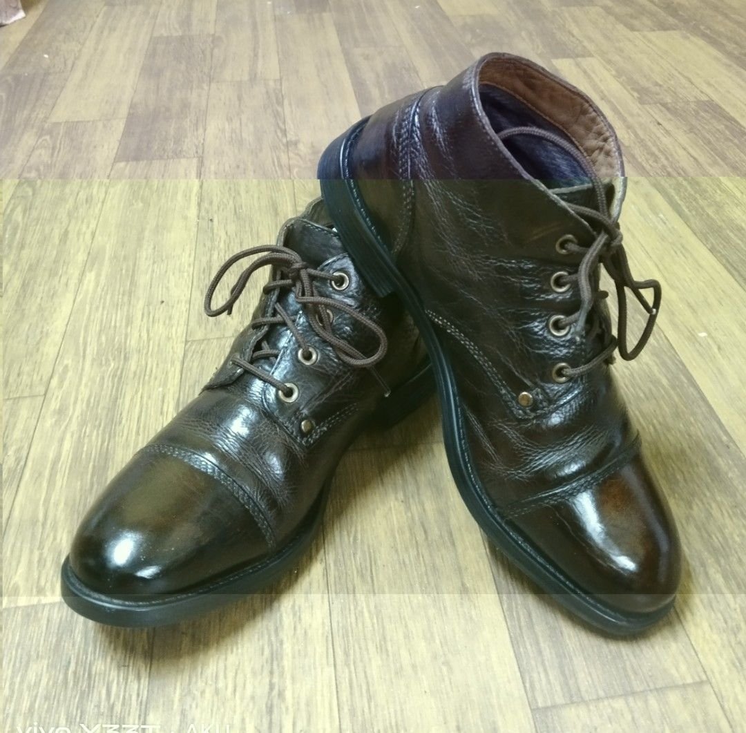 CLARKS MEN FAULKNER LEATHER BOOTS ORTHOLITE 7.5UK Women s Fashion