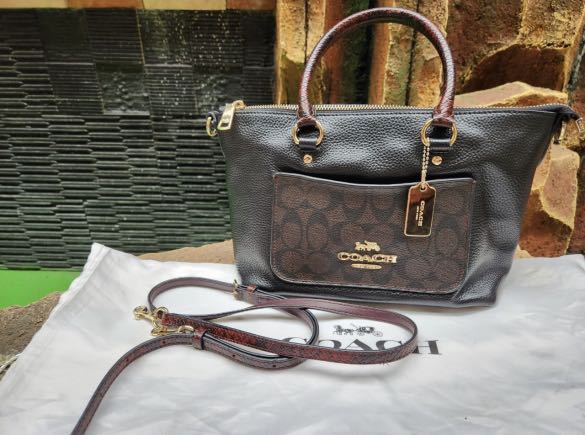 Coach emma cheap satchel black