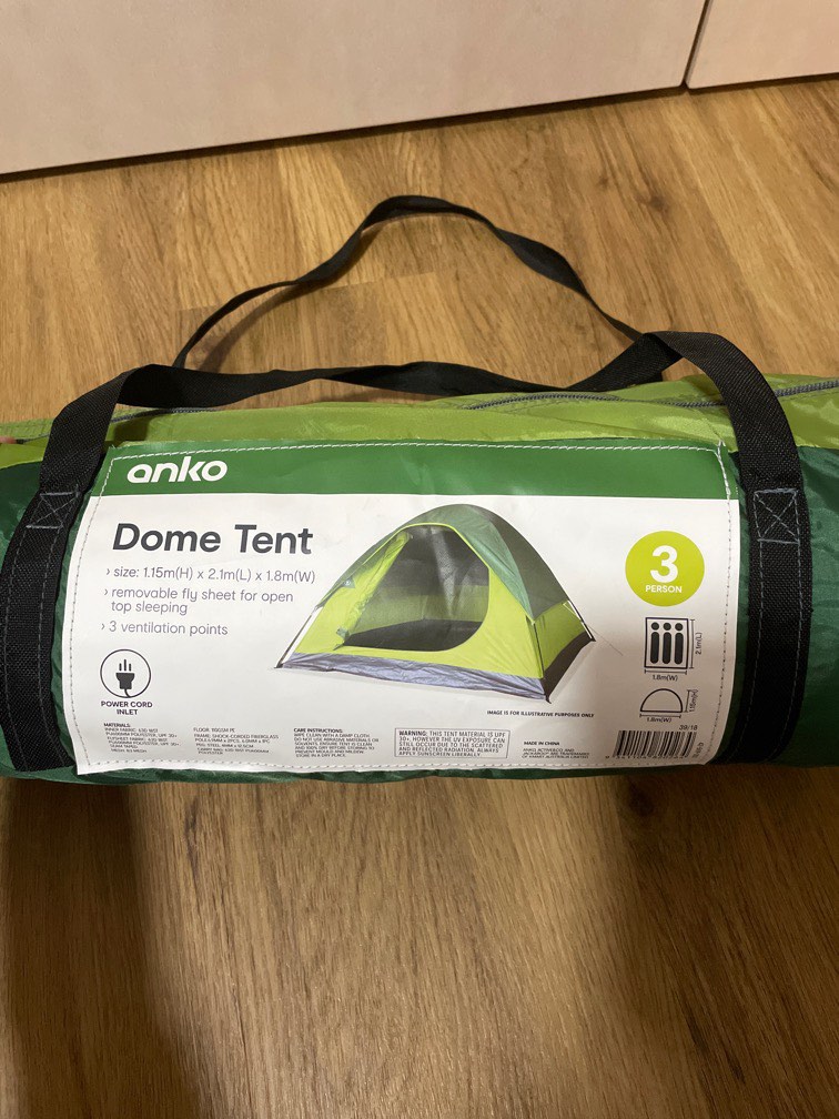 Compact 3 men dome camping tent Anko brand , Sports Equipment, Other