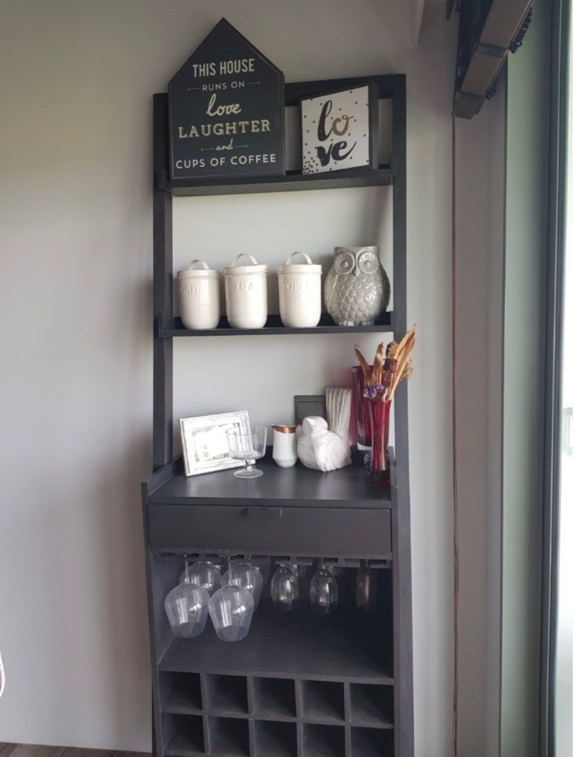 crate & barrel sloane leaning wine bar, Furniture & Home Living