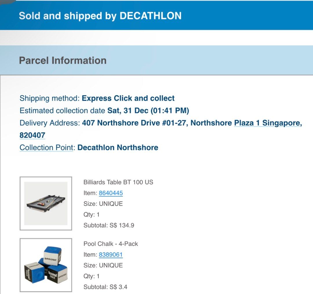 Decathlon Billiards Table BT 100, Sports Equipment, Sports & Games