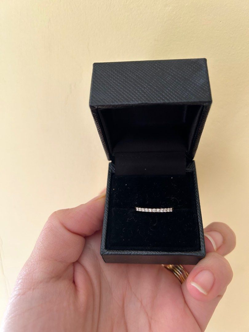 Diamond Half Eternity Ring (Category: Rings) located in Subic. Submitted by riadg21 (Listing ID 1215340731, Image 1). Description: Diamond half eternity ring in 14k Yellow Gold. Bought in Pinctada, SM Pampanga South African Diamonds, but total carat weight was not declared. Size 5.