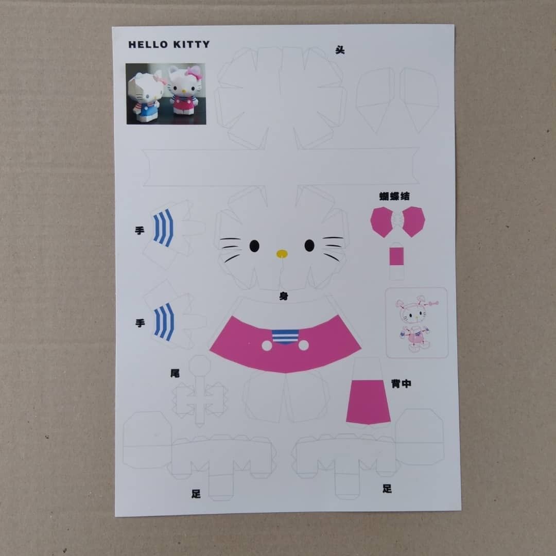 DIY Hello Kitty Paper Model, Hobbies & Toys, Stationery & Craft, Craft ...