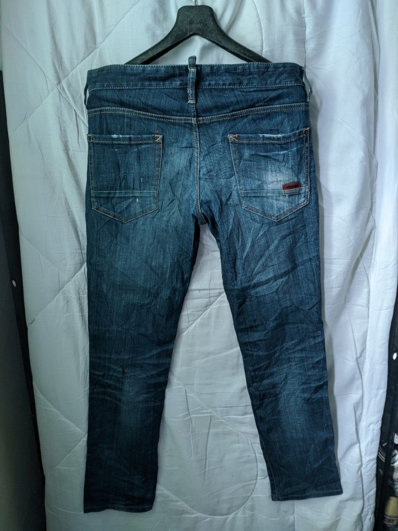 DSQUARED PAINT SPLATTER DENIM JEANS, Men's Fashion, Bottoms, Jeans on