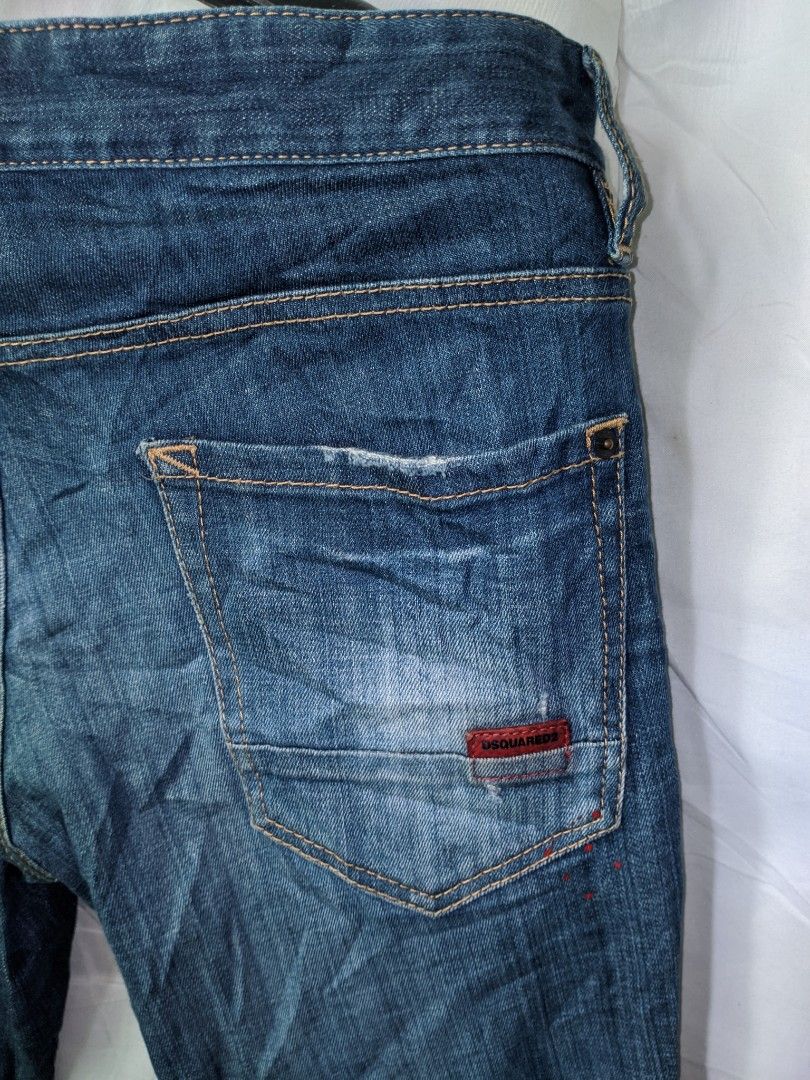 DSQUARED PAINT SPLATTER DENIM JEANS, Men's Fashion, Bottoms, Jeans on