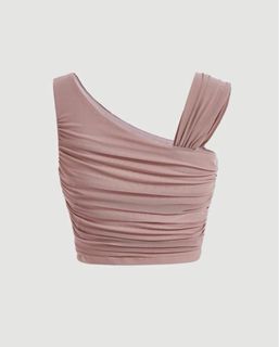 Dusty Pink Ruched One Side Top