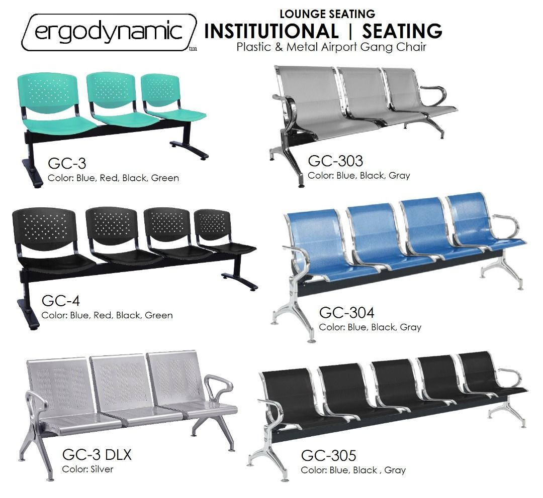 ERGODYNAMIC GANG CHAIR, Waiting Chair, Guest Chair, Airport Gang Chair ...