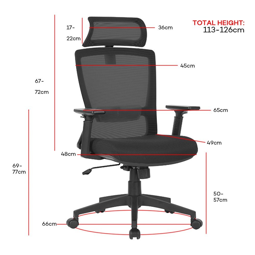 Ergodynamic STRUT V1 Mesh Chair, High back Chair, Office Chair