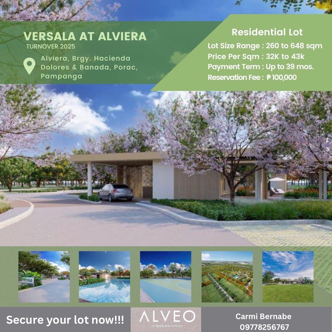 Exclusive Residential Lot for Sale in VERSALA in Alviera Porac Pampanga