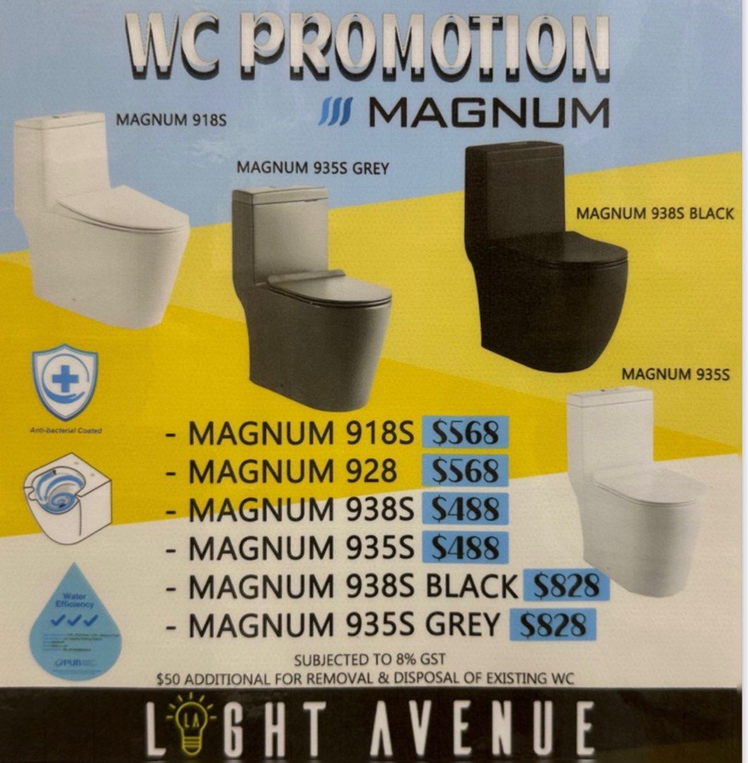 [FREE INSTALLATION] Magnum WC Packages, Furniture & Home Living, Bathroom & Kitchen Fixtures on