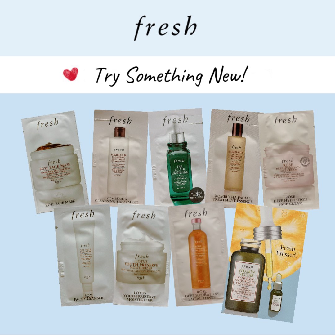 Fresh Sample Sachets Trial Kit, Beauty & Personal Care, Face, Face Care