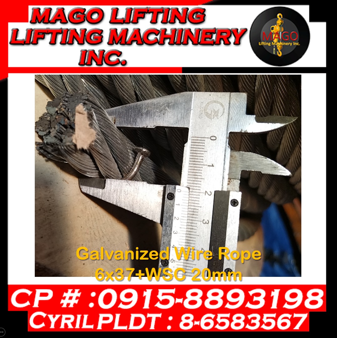 Galvanized Wire Rope 6x37+WSC 20mm, Commercial & Industrial ...