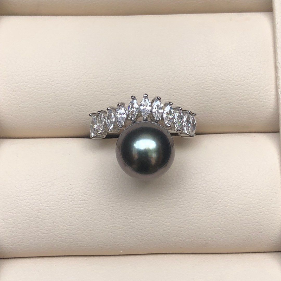 Real black pearl ring online
