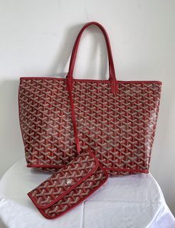 The Coveted Goyard Saint-Louis PM Tote bag in Red canvas and