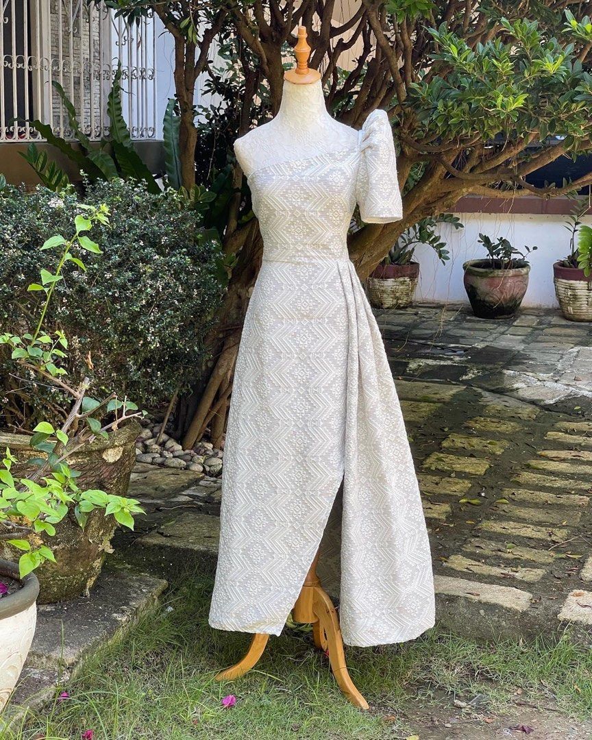 modern inabel dress AMIHAN HANDWOVEN INABEL FILIPINIANA DRESS