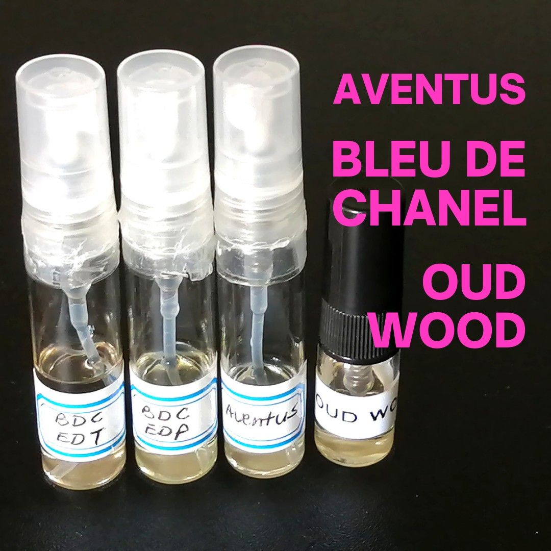 Guys/Men Perfume 1ml - Bleu de Chanel EDT, Bleu de Chanel EDP, Creed  Aventus, Tom Ford Oud Wood (Decant/Sample/Tester), Beauty & Personal Care,  Fragrance & Deodorants on Carousell