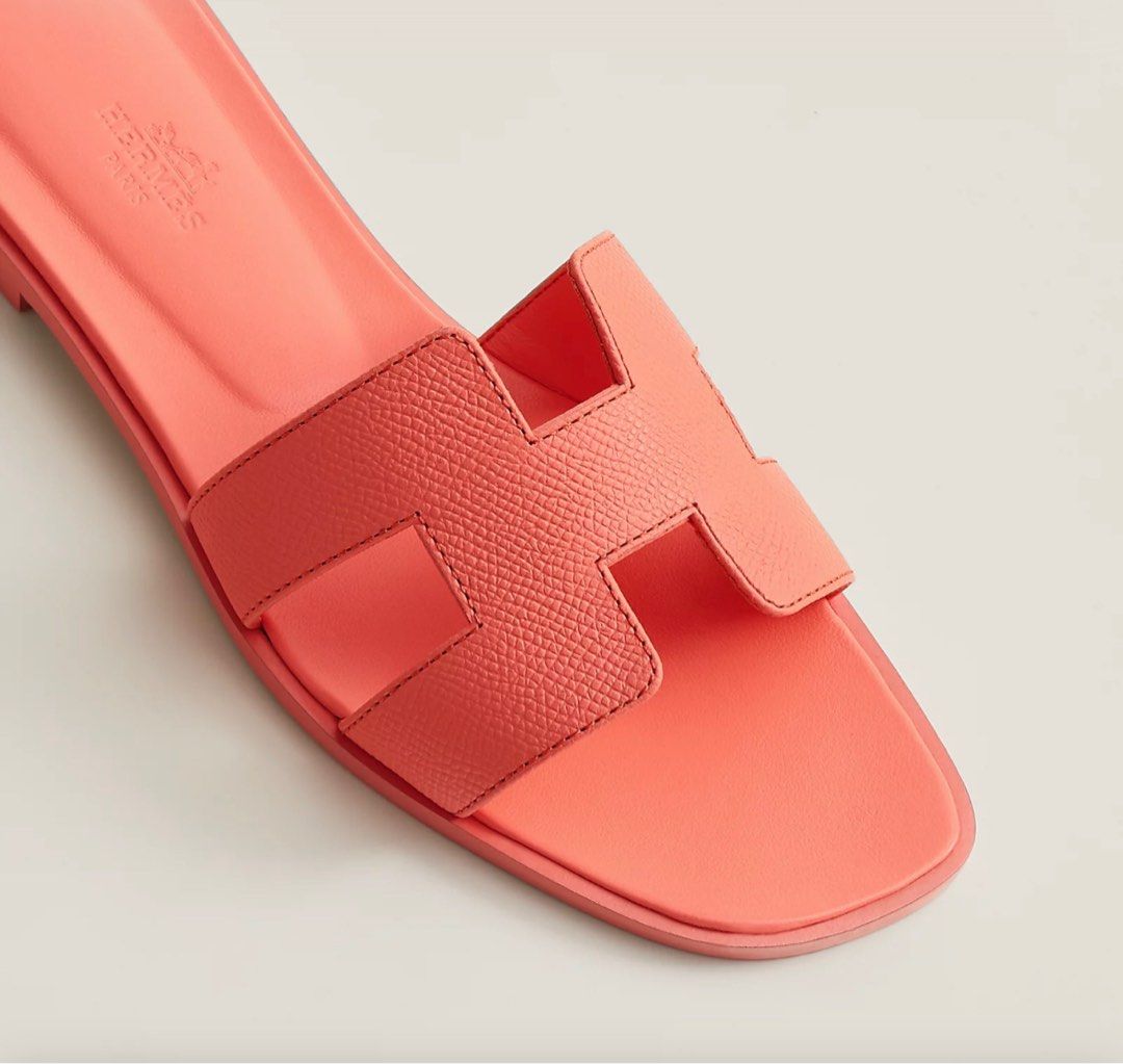 SOLD))Bnib Hermes Rouge Oran Sandals Size 35, Luxury, Sneakers & Footwear  on Carousell