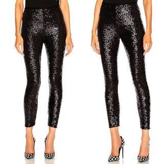 H&M Sequined Black Fitted Pants