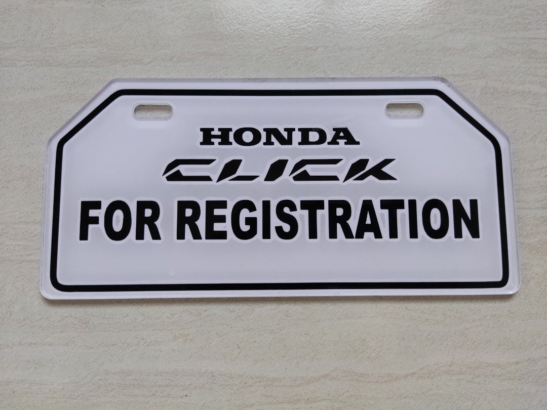 For registration clearance plate