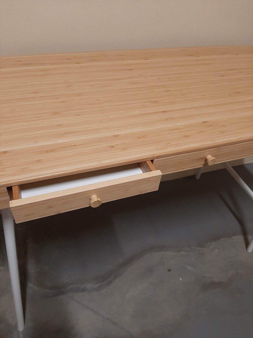 IKEA Bamboo desk, Furniture & Home Living, Furniture, Tables & Sets on