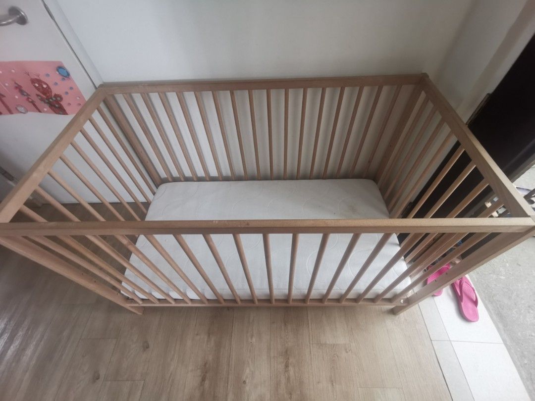 IKEA cot + mattress, Babies & Kids, Baby Nursery & Kids Furniture, Cots