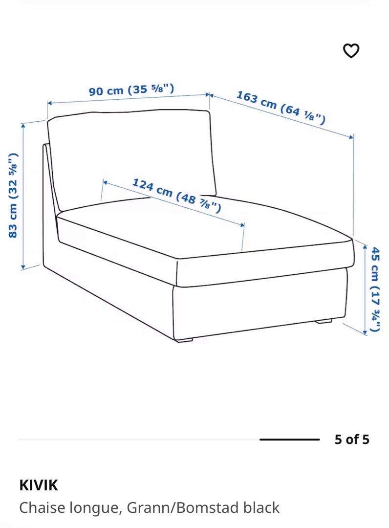 Ikea KIVIK Chaise Lounge Chair, Furniture & Home Living, Furniture
