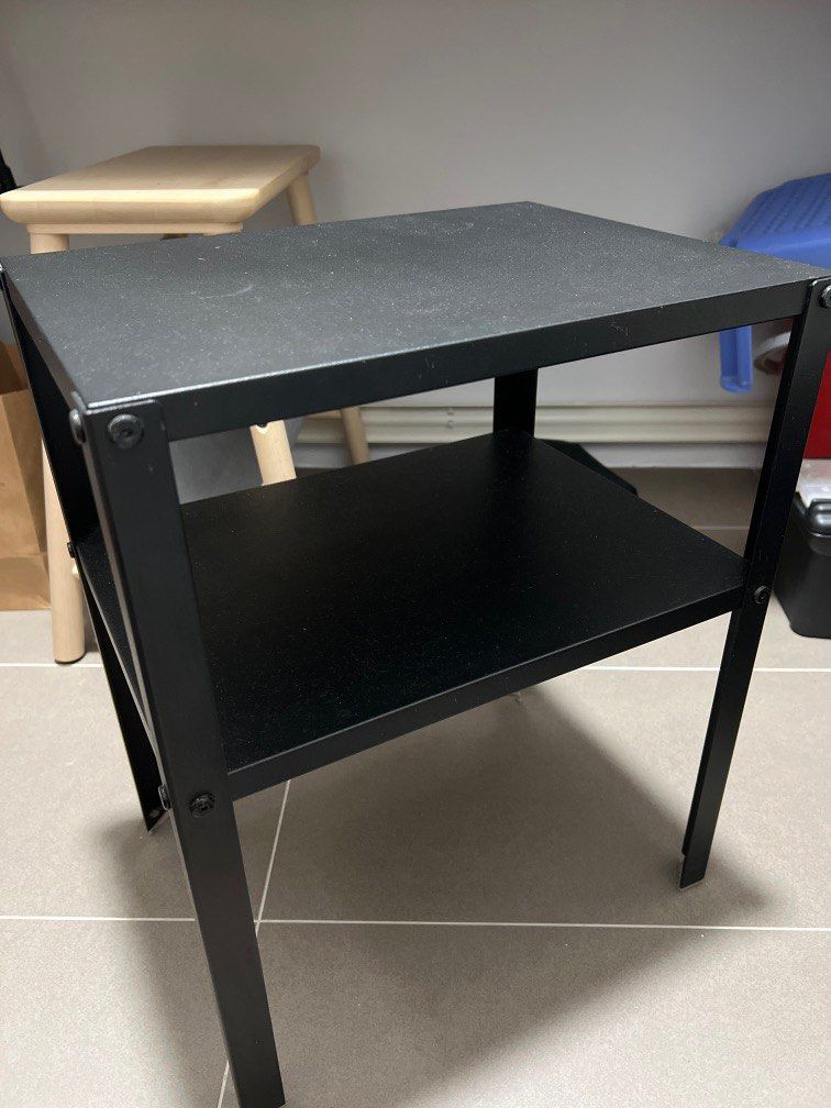 Ikea KNARREVIK Bedside table, black, 37x28 cm, Furniture & Home Living