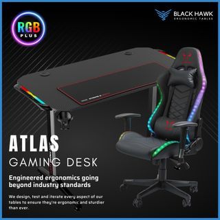 🦅(͢I͢N͢ ͢S͢T͢O͢C͢K͢S͢)͢ Black Hawk RGB Gaming Desk / Gaming Table / Computer Table (E-Sports Desk / Table)  / Gaming Chair / Razer / Secretlab secret lab