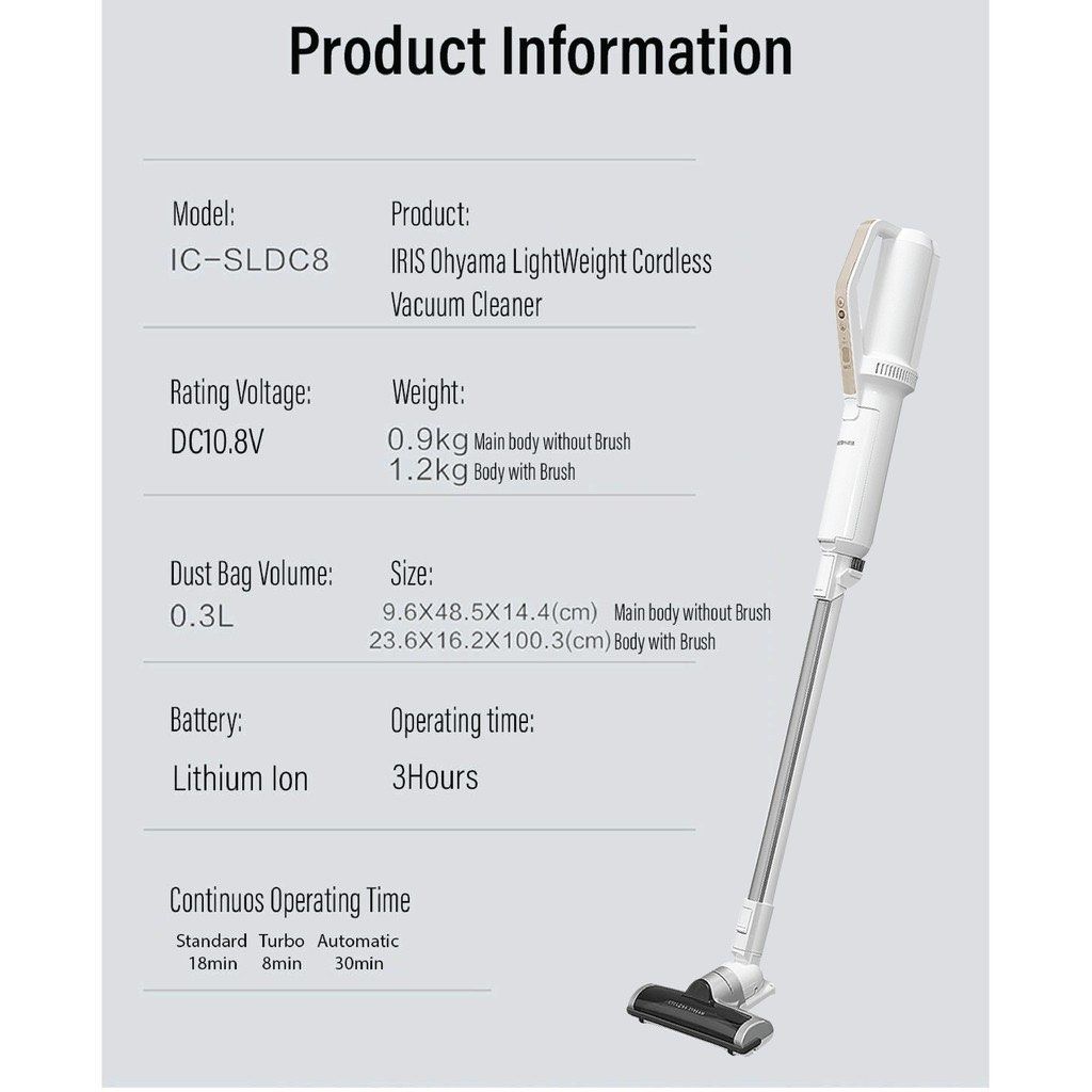 IRIS OHYAMA Extremely Light Weight Cordless Vacuum Cleaner, TV & Home