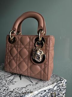 Lady Dior Mini Blush Cannage Lambskin Mini Bag Ghw - 2023 ( Barely