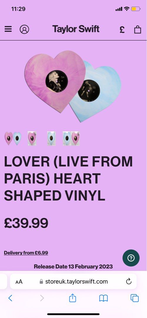 LF taylor swift lover (live from paris) vinyl, Hobbies & Toys, Music