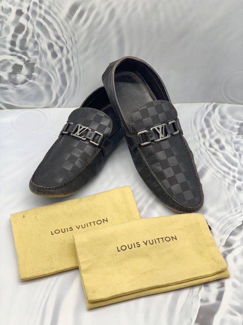 Louis Vuitton Dark Brown Damier Embossed Leather Hockenheim Slip