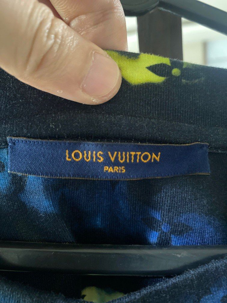Louis Vuitton Monogram Blue And White Tye Dye Polo Shirt - Tagotee
