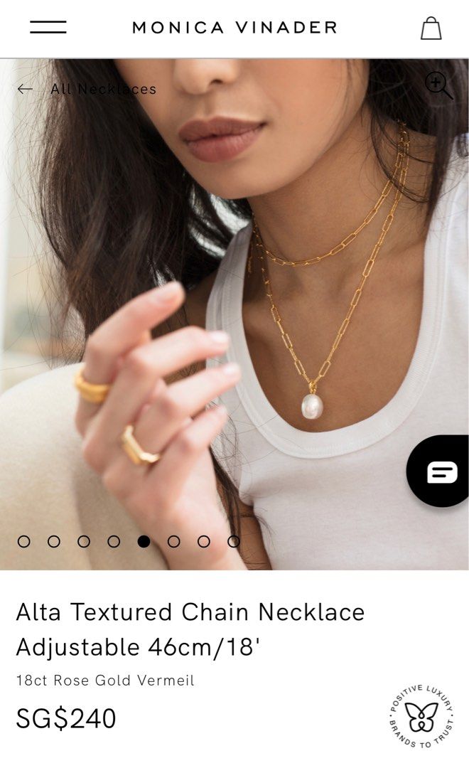Monica Vinader Alta Textured Chain Necklace in Rose Gold