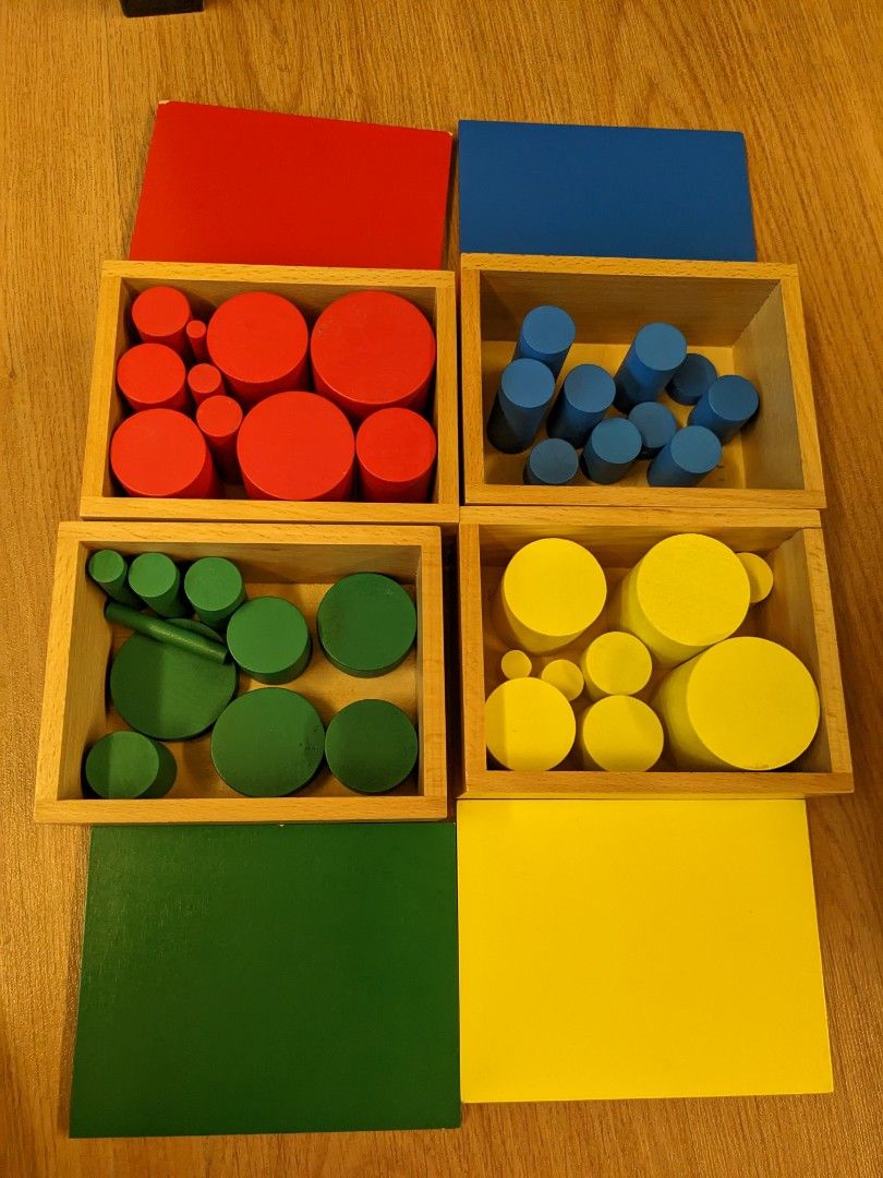 Montessori wooden blocks stacking cylinders, Hobbies & Toys, Toys