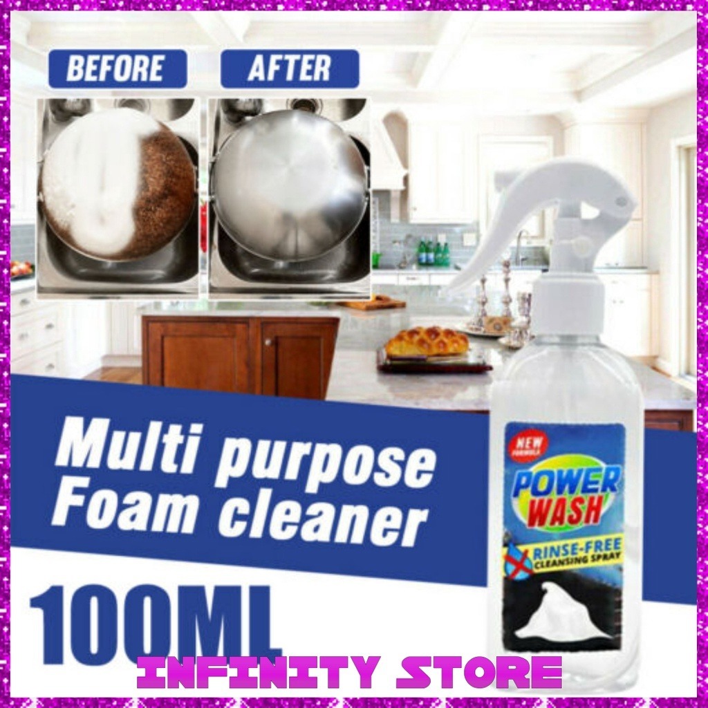 MultiPurpose RinseFree Foam Cleaner Power Wash Cleansing Spray 100ML