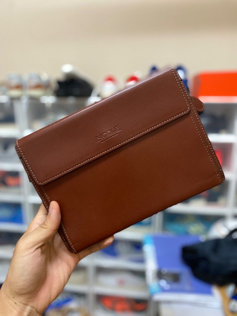 Genuine online leather clutch