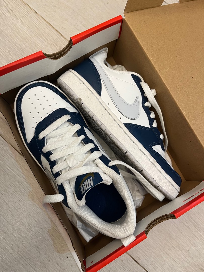 Nike Court Borough Blue Grey Women #39 s Fashion Footwear Sneakers on