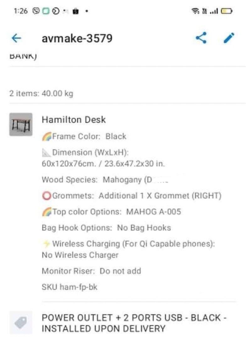 Office table Hamilton Desk (Mahogany) from AVMake on Carousell