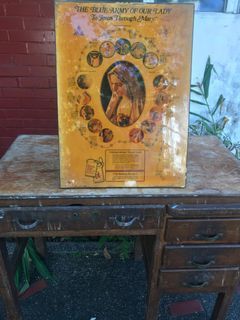 Old mama Mary religious poster framed