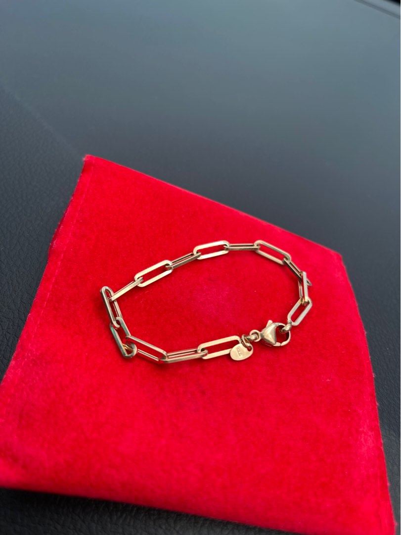 Paperclip bracelet 18k Japan gold, Women's Fashion, Jewelry