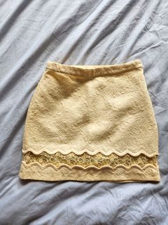 Topshop Pastel Yellow Skirt