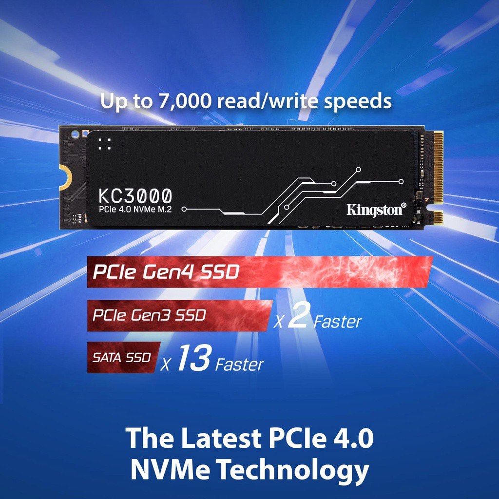 Kingston KC3000 1024GB M.2 2280 PCI Express 4.0 (NVMe) (SKC3000S/1024G)